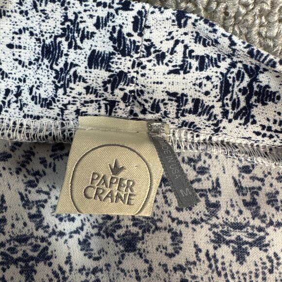 Paper Crane Kimono Cardigan Topper Ikat Print Blue White Size Medium - Picture 3 of 8